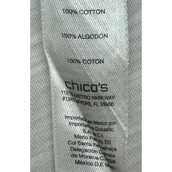 Chicos Zenergy Top Womens 3 XL 16 White Gold Metallic Short Sleeve Blouse Tee - Picture 6 of 8